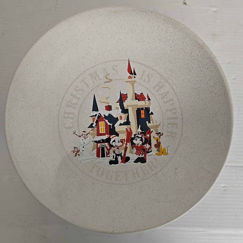 Disney Holiday Christmas is Happier Together Mickey and Friends Serving Bowl